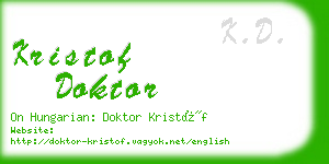 kristof doktor business card